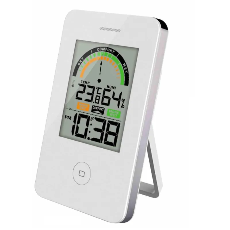 Snabb leverans Digital Inomhustermometer med hygrometer och klocka