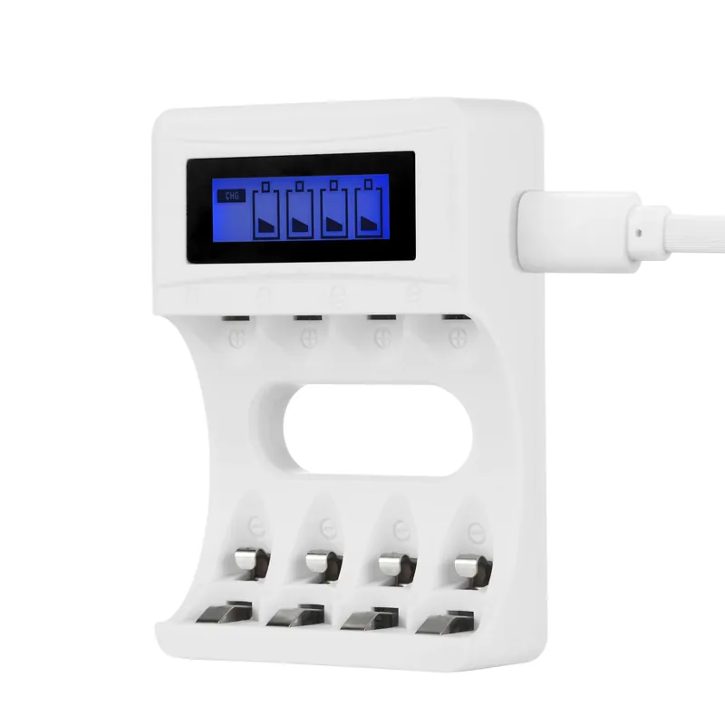 Deltaco USB-driven batteriladdare Ni-Mh Ni-Cd för AA & AAA-batterier (4-6 timmar) I lager