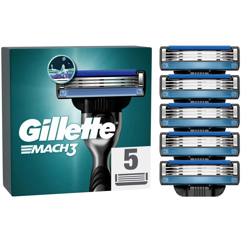 Gillette Mach3 Rakblad Refill, 5st Säker betalning