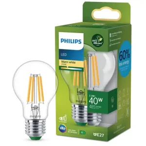 Säker betalning Philips 2,3W (40W) 485Lm 2700K E27 Klar   8298704