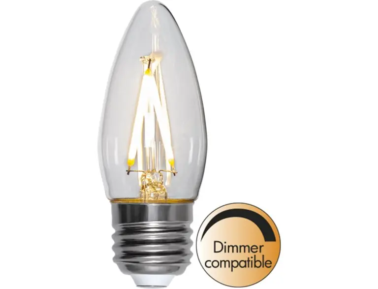 Star Trading 2,5W (25W) 250Lm 2700K Kron Klar Dimbar E27 351-31 Trygg betalning