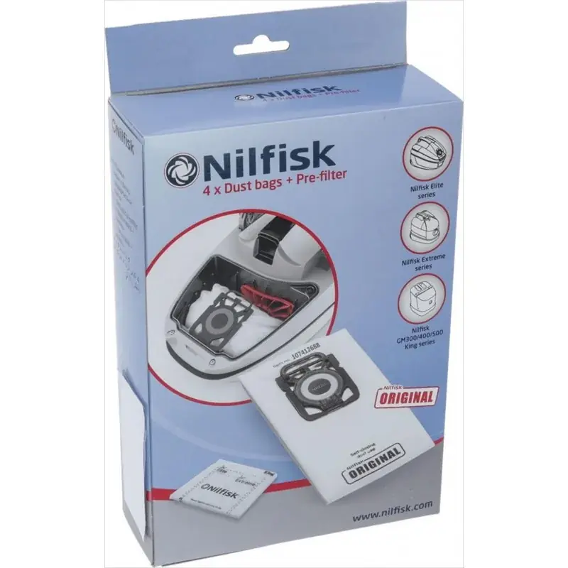 Endast denna vecka Nilfisk påsar för dammsugare, 4 st, 107412688